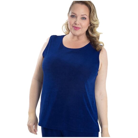 Vikki Vi Classic Royal Blue Tank - 3X - Picture 1 of 6
